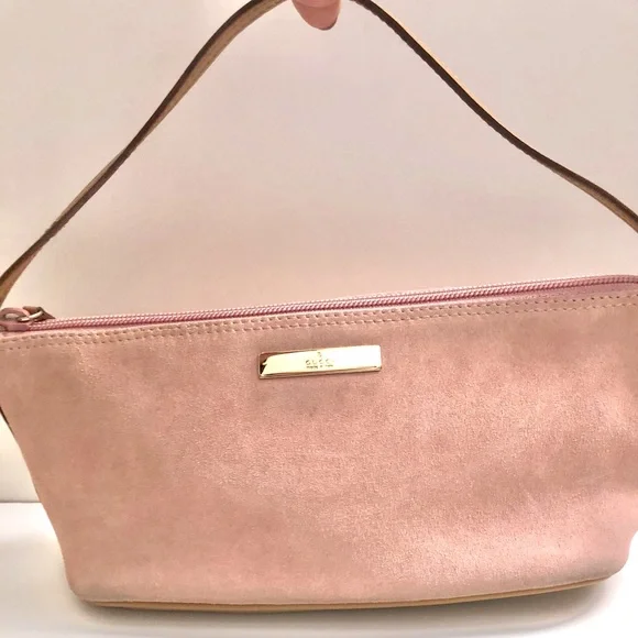 Auth GUCCI pink suede purse - Picture 1 of 12